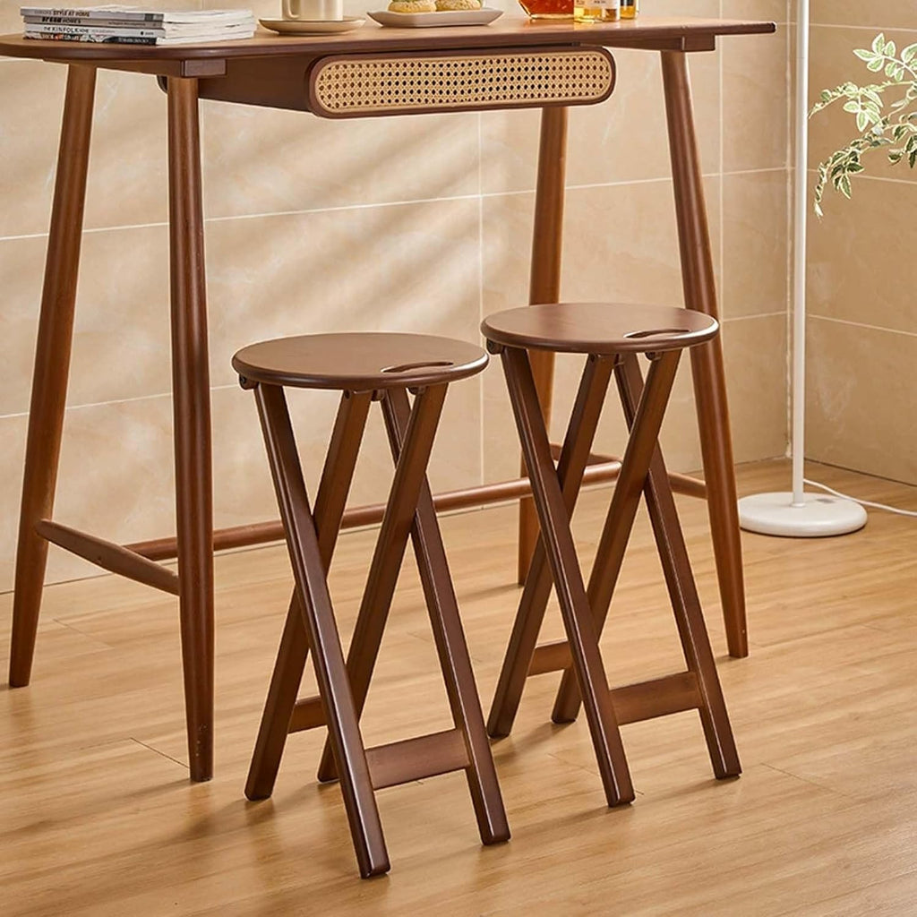 Folding Bar Stool 24.8 Inches Foldable Kitchen Bar Stool for Adults Counter Height Barstools Backless Folding High Stools for Outdoor Kitchen Island with Handle and Chair Cushion (1)