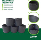 FCMP Outdoor 20-Gallon Modern Lightweight Non-Woven Insulating Fabric Breathable Grow Bags for Indoor or Outdoor Gardening, Black (5 Pack)