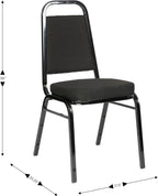 Flash Furniture Hercules Series Trapezoidal Back Stacking Banquet Chair with 2.5" Thick Seat in Black Fabric - Black Frame