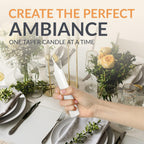 PAMI Traditional Shabbat Candle Sticks [12-Pack] - Unscented Taper Candles with 3 Hours Burning Time- Paraffin Shabbos Candles with Beautiful Flame- Tall Dinner Candles for Candlestick Holders
