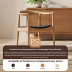 Tomile Kennedy Armchair, Mid Century Modern Dining Chairs (Natural) | Solid Ash Wood Frame, PU Leather Seat, 300 LBS Support, Ergonomic Backrest, Fully Assembled, Great for Kitchen & Home Office