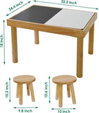 Wooden Sensory Table for Toddlers with 2 Chairs, Double-Sided Boards | Sand and water play, promotes sensory development, easy assembly, indoor outdoor use