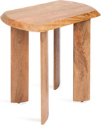 Kate and Laurel Vaux Modern Mango Wood Rectangular Side Table, 22 x 14 x 22, Natural Wood, Transitional Rectangle End Table with Angled Tabletop Edge for Bedroom Nightstand or Indoor Plant Stand