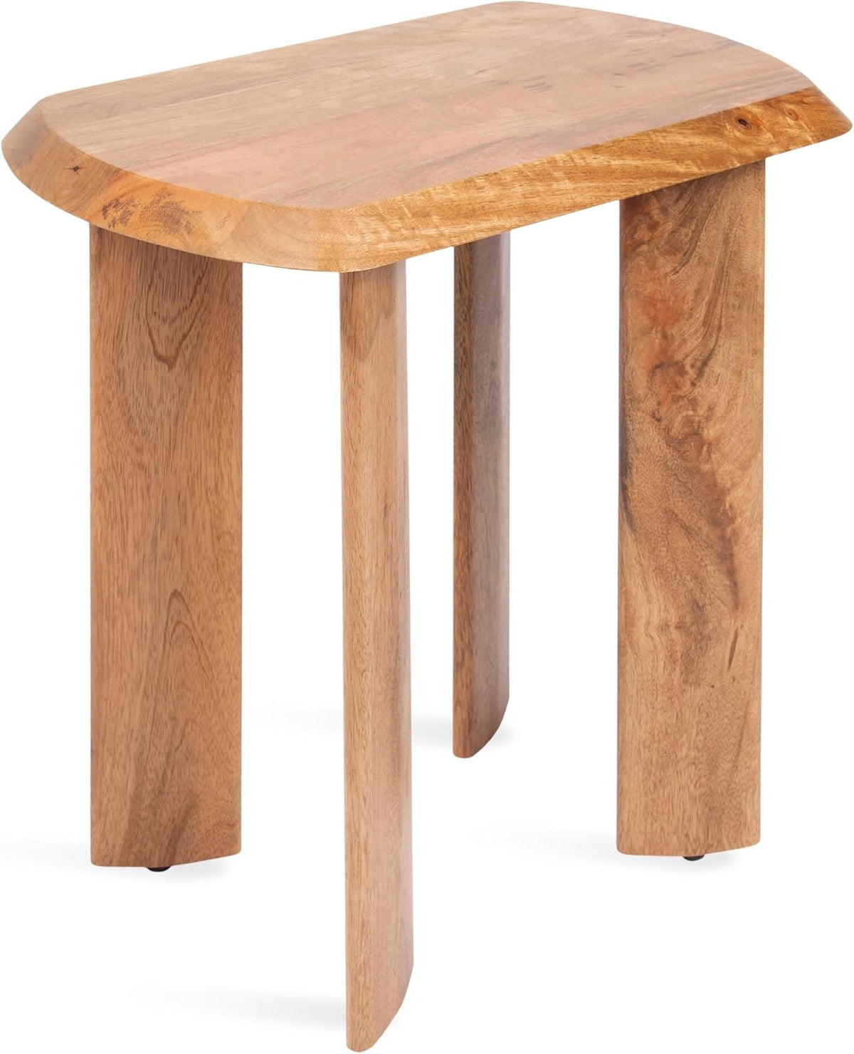 Kate and Laurel Vaux Modern Mango Wood Rectangular Side Table, 22 x 14 x 22, Natural Wood, Transitional Rectangle End Table with Angled Tabletop Edge for Bedroom Nightstand or Indoor Plant Stand