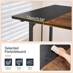 HOOBRO Dining Table, Wooden Kitchen Table for 4-6, Rectangular Dining Room Table with Sturdy Metal Legs, Long Dinner Tables with Large Tabletop for Living Room Kitchen, Rustic Brown and Black BF20CZ01