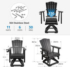 LETKIND Adirondack Swivel Glider Chair, Weather Resistant Adirondack Outdoor Rocking Chair, HDPE Glide for Outside, All-Weather Glider Chair for Porch, Balcony, Lawn, Black