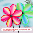 4PCS Wind Spinners for Yard and Garden 11 Inches Colorful Lawn Pinwheels Flower Wind Spinners Decorative Whirligigs Windmill Kids Toys for Garden Outdoor Decor Gifts