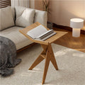 Solid Wood Floor Book Stand for Reading, Irregular Side Table Used for Reading, Vertical Book Holder for Livingroom, Bedroom, Sleek Book Display Stand(Natural)