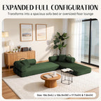 79" Corduroy Sofa Bed, Couch in a Box with 2 Pillows, High-Density Foam 4-in-1 Foldable Sleeper Futon Loveseat for Small Spaces, No Assembly, Side Pockets, Hex Arm Hunter Green