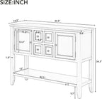 P PURLOVE Console Table Buffet Sideboard Sofa Table with Drawers Cabinets and Bottom Shelf (White)