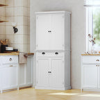 ARTPOWER 72" Pantry Storage Cabinet with Door Shelves | Tall Wooden Kitchen Cupboard with Drawer, Food Pantry Cabinet with Shelves for Dining Room,Living Room, White
