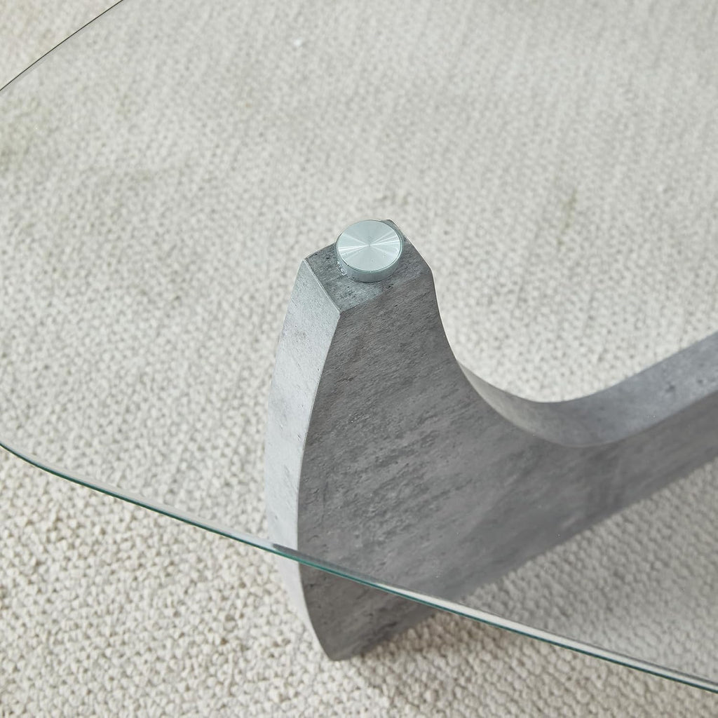Btrpily Wooden Coffee Table - Modern Marble Coffee Table， Contemporary, Stylish, High-End Furnishing for Your Living Room (Marble Stone, Triangle)