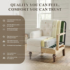 MALOL Modern Accent Chairs Set of 2 for Living Room, Comfy Bedroom Reading Armchair, Upholstered Single Sofa Chair with Thick Cushion &Wood Legs for Small Spaces, Beige