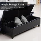 Faux Leather Storage Bench