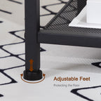 AMHANCIBLE Night Stand, End Tables Living Room Set of 2, Small Nightstand with Charging Station, Slim Bed Side Table with Fabric Storage Drawer for Bedroom, Small Space, Greige, HET03SDPGY