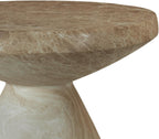 17.72" Cement End Tables for Patio,Faux Terrazzo Modern Small Round Side Accent Table,Tree Stump Garden Stool Drum Indoor and Outdoor,Marble