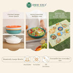 Homienly Wheat Straw Plates - 10 Inch Large Salad Bowls, Set of 6, Wide & Shallow, Microwave & Dishwasher Safe - Multi Color
