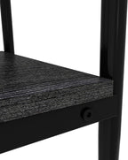 Set of 2 Rectangle Modern Glass End Table,Tempered Glass Top, Sofa Side Table with MDF Storage Shelf and Metal Legs,Modern Table for Living Room and Bedroom,Grey Glass/Black