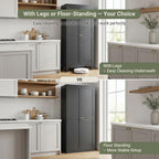 71" Metal Kitchen Storage Cabinet with Doors, Freestanding Steel Pantry Cabinet, 4 Adjustable Shelves, for Dining Room, Black