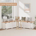 L Shape Storage Bench, Kitchen Breakfast Nook Bench, Farmhouse Corner Bench with Storage for Entryway, Dining Room, Kitchen