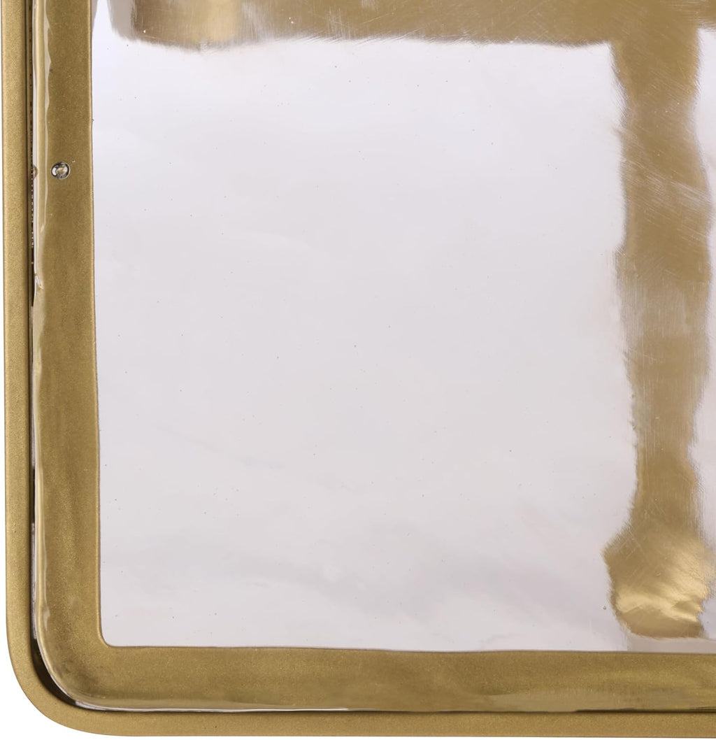 SAFAVIEH Couture Collection - Dominic Brass Stainless Steel Accent Table, Sculptural Modern Side Table, Cast Glass Top, Fully Assembled (SFV7919A)