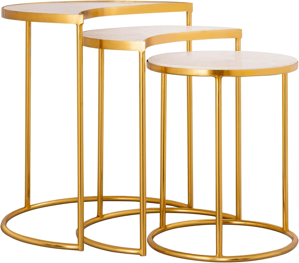 First of a Kind Side Table in Gold Iron