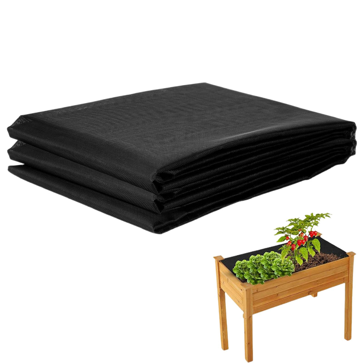 Wshxjzyay 63 * 83 inch Raised Garden Bed Liner, Non Woven Fabric Liner for Large Veg Trough, Keeps Soil Contained and Water Drained