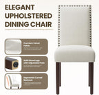 MALOL Velvet Dining Chairs Set of 2, Upholstered Kitchen Chairs with Thick Cushion & Solid Wood Legs, Adjustable Foot Pads, Elegant Chairs for Dining Room/Kitchen/Living Room