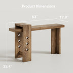 S.E.C.D Modern Console Table for Entryway, 63-Inch Floating Visual Entrance Sofa Table, Wood Hall Table for Living Room, Foyer, Hallway, Natural Oak