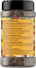 Mini Wildflower Seed Shaker - Save The Bees Seed Mix, by GevaGrow | 80,000+ Seeds | Pollinator & Bee Attracting Flower Seeds Bulk for Planting in Pots & Outdoor Gardens | 2 Ounce