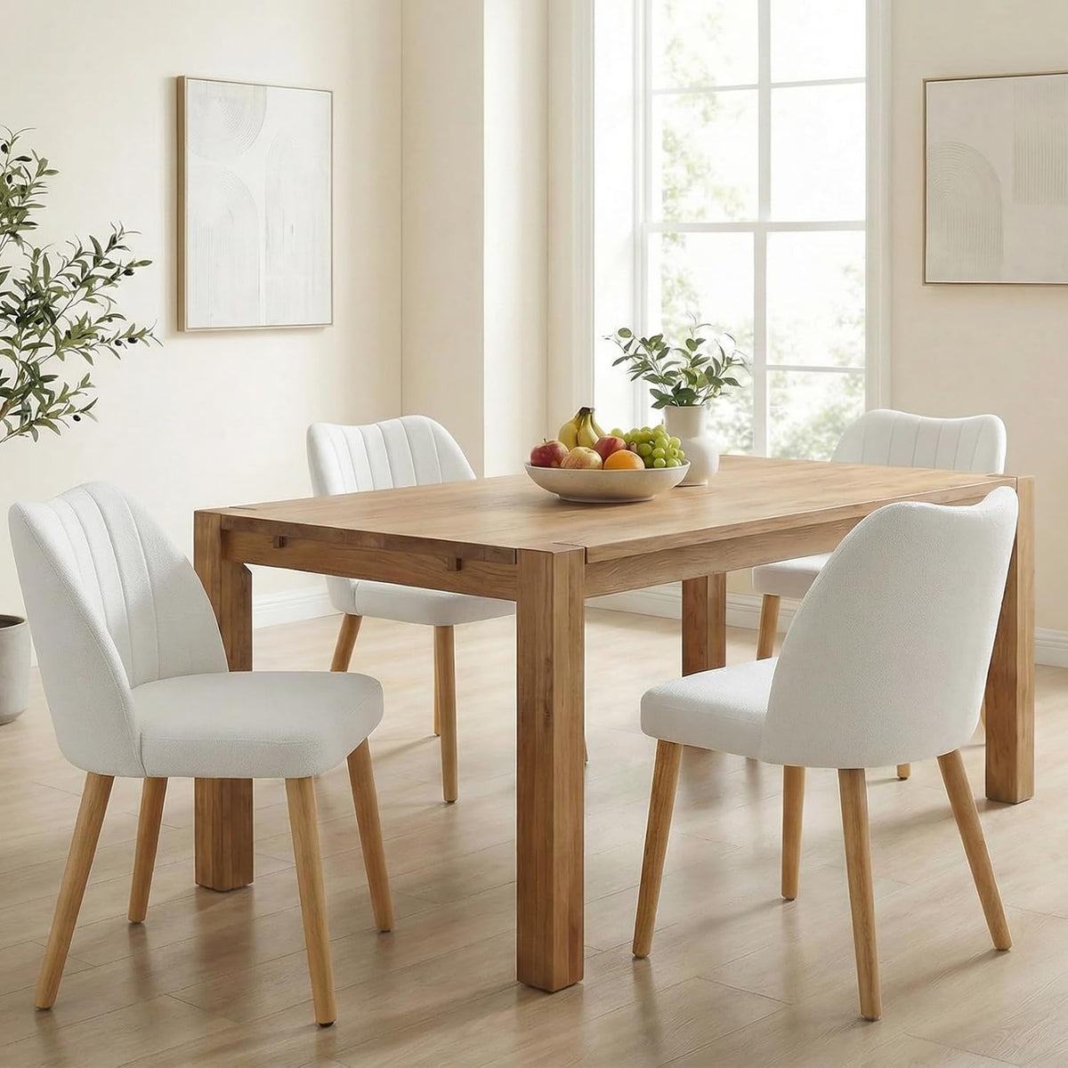 GarveeHome Dining Chairs Set of 4 with Cozy Backrest/Wooden Legs | Dining Chairs Set of 4 with Cozy Backrest/ Wooden Legs No tools Needed