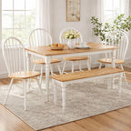 Boraam Windsor Farmhouse Dining Bench - Cream/Natural
