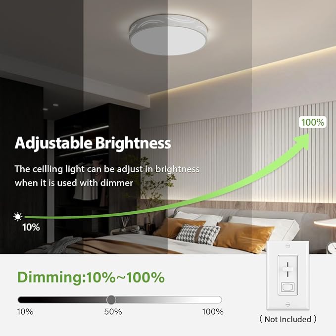 Modern Dimmable Ceiling Light Fixture,5CCT in One LED Flush Mount Kitchen Lights,Round Close to Ceiling Lamp for Bedroom Living Room Hallway Entryway Laundry Room Bathroom(White,15.75 in,ETL Listed)