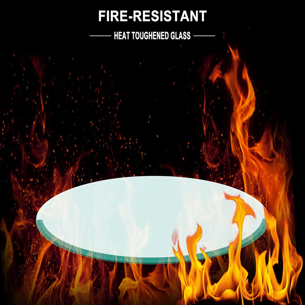 17" Round Tempered Glass Table Top, Clear Surface Flat Polished Edge for Furniture Protection Patio Dining Coffee End Tables (17 inch)