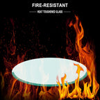 17" Round Tempered Glass Table Top, Clear Surface Flat Polished Edge for Furniture Protection Patio Dining Coffee End Tables (17 inch)