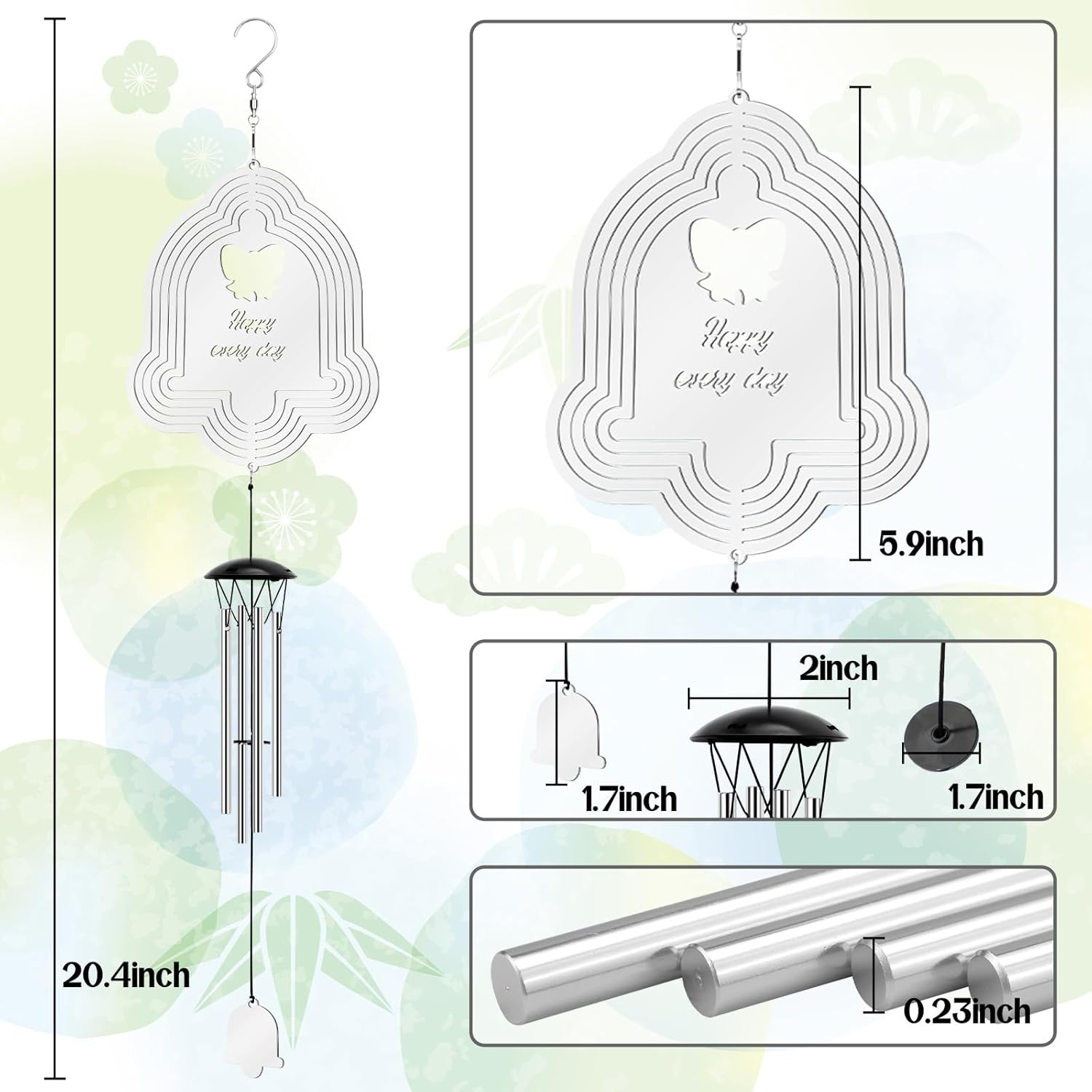 Wind Chimes with Bells Wind Spinner, Outdoor Garden Decor Wind Spinner, Gifts for Women, Mom, Retirement, Teacher, Parents Birthday, Memorial Gift for Garden Porch Patio Home Decor