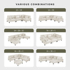 Lexicon Modern Ottoman, Foot Stools, Living Room Foot Rest, Module for Sectional Sofa, 40" Microfiber Upholstery Square Ottoman for Living Room/Bedroom, Assembled, Beige