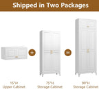 Polup 90" Pantry Cabinet, Tall Metal Storage Cabinet with Doors and Shelves