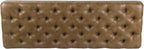 HomePop Tufted Decorative Bench, Light Brown Leather Large