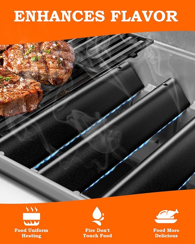 7636 Flavorizer Bars 15.3 inch for Weber Spirit Grill Parts Spirit 300 & GS4 Spirit II 300 315 320 330 S310 E310 Grill Parts with Front Control, 5 Pcs Flavor Bars Heat Plates for Weber 67046