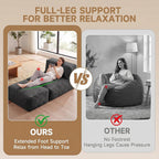 Bean Bag Chair for Adults, Plush Beanbag Sofa Couch with Memory Foam Filler, Machine Washable Cover, Comfy Lounge Chair for Small Spaces, Reading, Gaming, Living Room & Bedroom Black