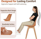 VECELO Dining Chairs Set of 4, Mid-Century Modern Kitchen & Dining Room Chairs, PU Leather Upholstered Seat, Solid Wood Legs, Armless, Non-Slip Feet, Orange