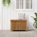 Gecheer Garden Storage Box, Solid Acacia Wood Outdoor Storage Bench 90x50x58 cm with Water Resistant Bag for Patio and Indoor Organization