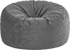Homguava 6FT Bean Bag Chairs for Adults,Giant Adult Bean Bag Chair,BeanBag | Large Beanbag Chair with Foam Filled,Bean Bag Sofa with Handle&Pocket,Washable Velvet Cover Bedroom,Living Room-Grey