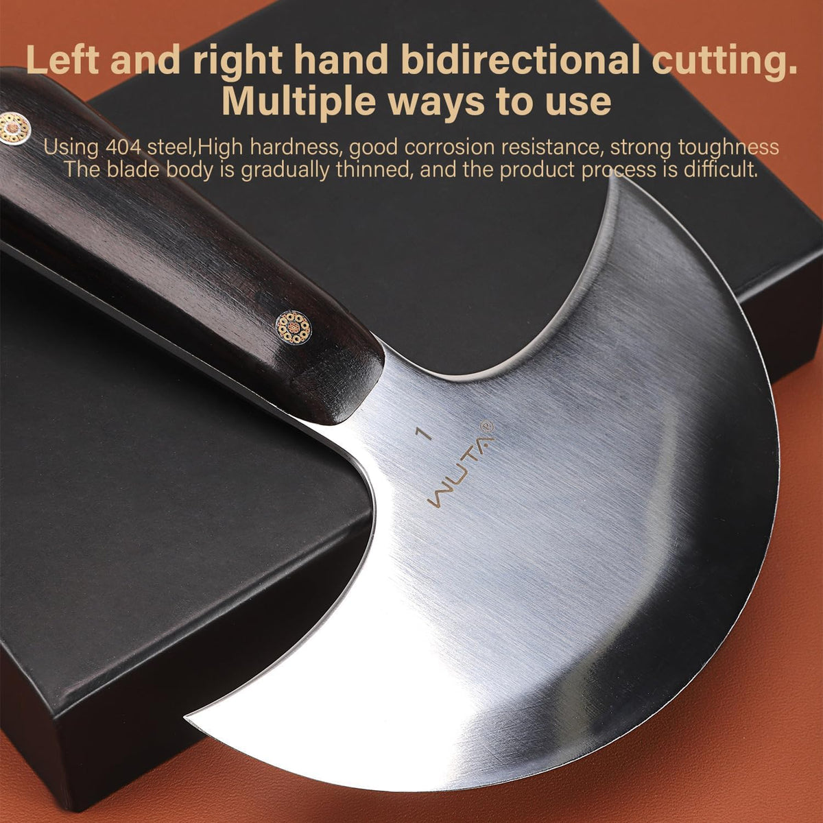 WUTA Leather Cutting Knife Ultra Sharp Round Head Craft Skiving Cutting Tools Round Leathercraft Knife DIY Handmade Senior Leather Tools(1# 3 inches)