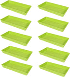 SUNPACK 10" x 20" Heavy Duty Mesh Plastic Seed Starting Tray, Lime Green, 2.3" (Pack of 10) - Ensures Water Drainage and Aeration, Perfect for Greenhouses or Indoor Gardening