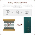 75" Tall Kitchen Pantry Cabinet, Storage Cabinet with 3 Drawers | Metal Kitchen Cabinet with Doors & 2 Adjustable Shelves, Tall Food Pantry, Cupboard for Kitchen, Dining Room, Garage, Office