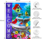 Welcome spring summer bird flags for outside 28x40 double sided, summer house flags, Large Flags Outdoor flags for outside decoration