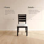 COLAMY Wooden Dining Chairs Set of 6, Farmhouse Upholstered Dining Room Chairs with 3.5" Thick Cushion, FSC Solid Wood Ladder Back Kitchen Chairs for Home and Restaurant, Easy Clean,Black