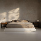 RECCI AirFrame Half-Moon Upholstered King Platform Bed Frame